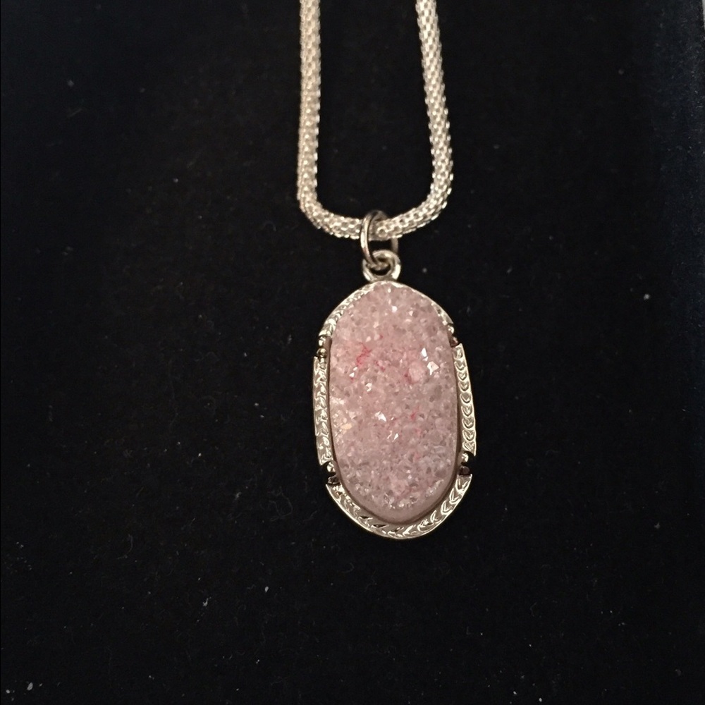 Silver plated Druzy Natural Stone Necklace