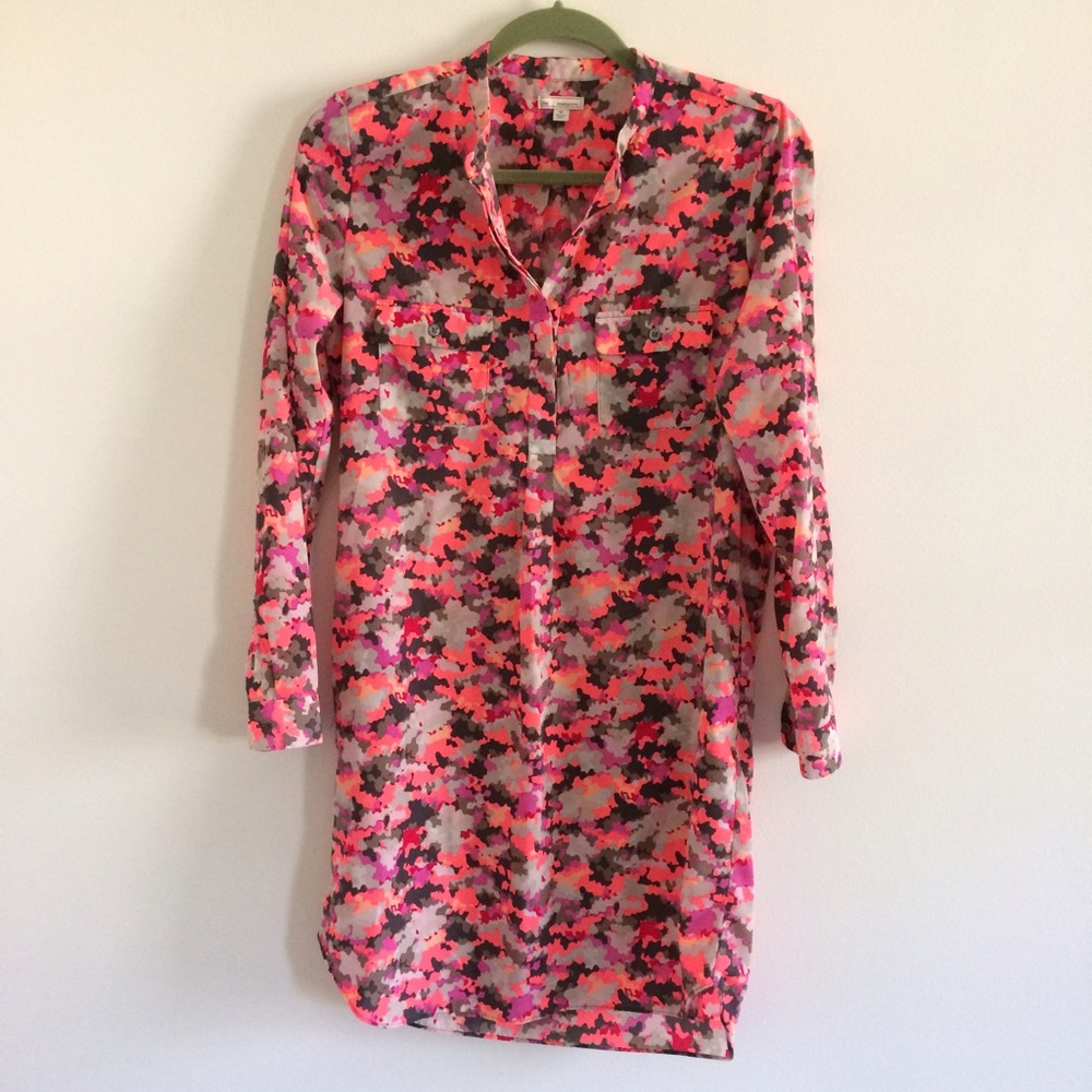 Gap Pink Camo Shirt Dress