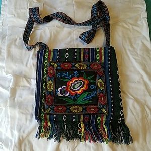 Abstract print crossbody purse