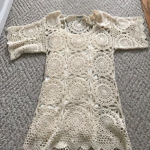 Cream/ White Crotchet Dress