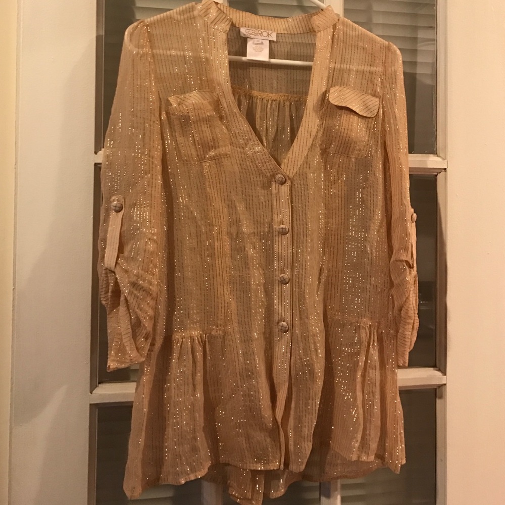 LaROK xs Silk shimmer top GREAT Top for New Years!