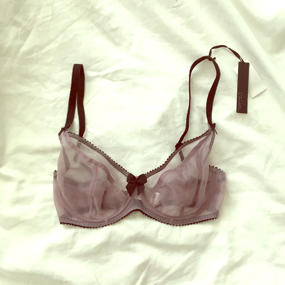 Sheer Mauve Bra NWT, 30E by Claudette