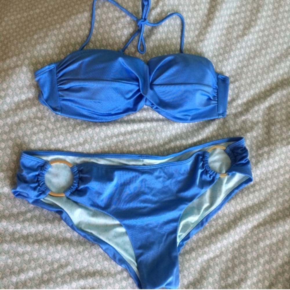 Blue Satin Victoria's Secret Bikini