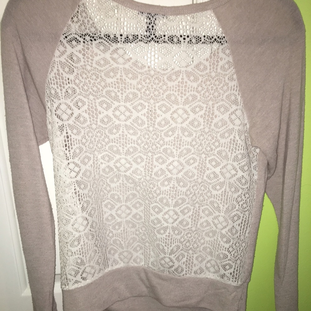 CROCHET BACK SWEATER