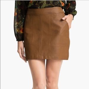 Brand New Kensie Brown Faux leather Skirt
