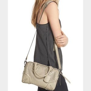 Rag and Bone perforated leather satchel in clay