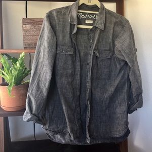 Madewell Gray Utility Button Down Shirt