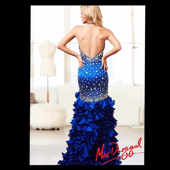 NEW MacDuggal Electric Blue Formal Dress,Sz:4 - Picture 2 of 2