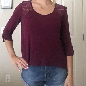 Lace, open back shirt