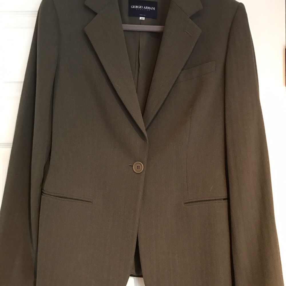 Giorgio Armani Classico olive blazer.