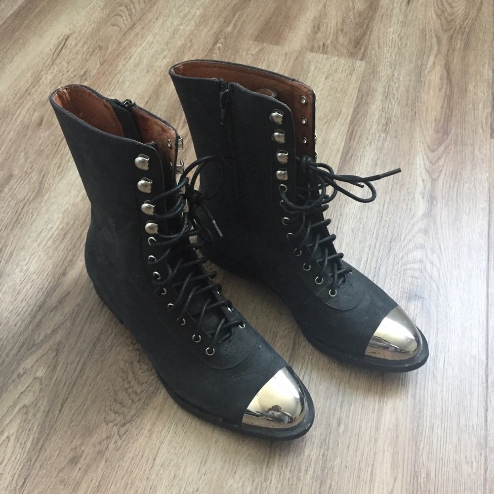 Jeffrey Campbell Zorro Metal Tip Lace-Up Boot