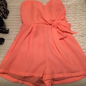 Neon Coral Romper