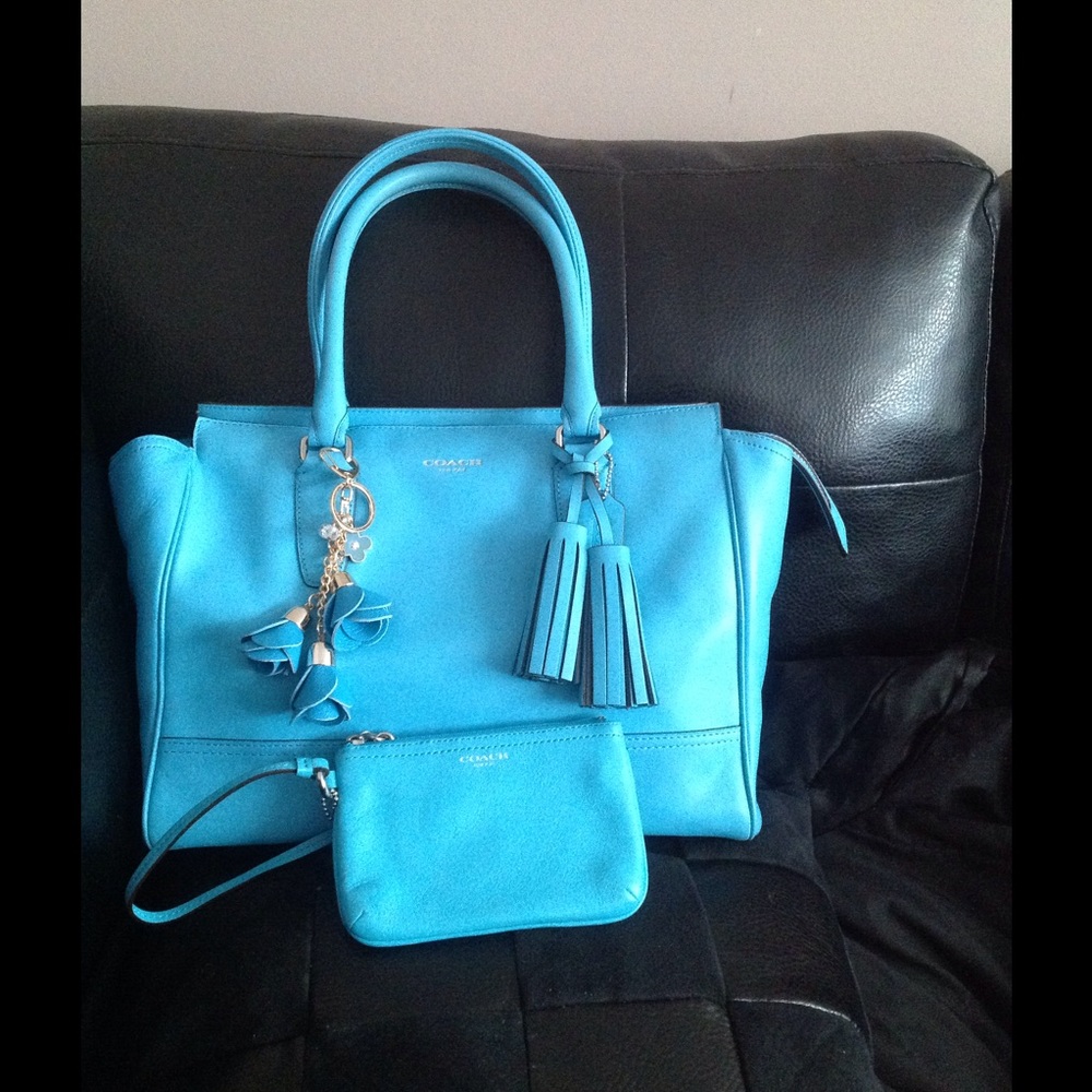 COACH AQUA CANDACE SATCHEL & WRISTLET SET