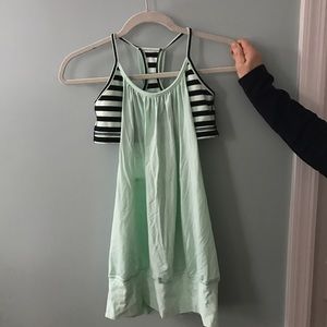 Mint green lulu lemon tank with built in bra