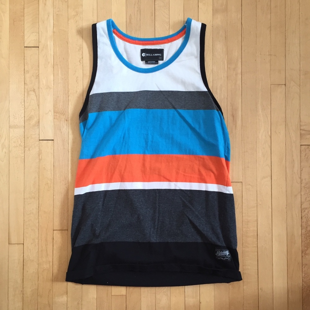 Billabong men's tank striped color block summer