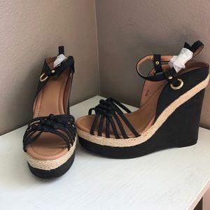 NWT Size 11 Black Wedges