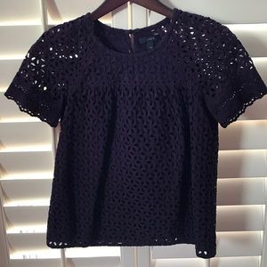 Cutout Embroidered Top
