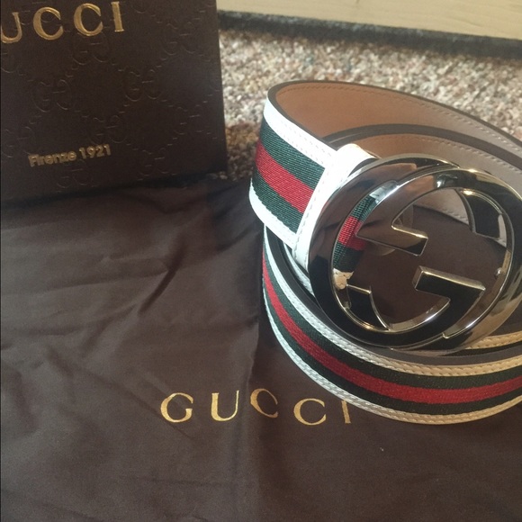 Authentic Gucci White Green and Red Belt - Picture 1 of 4