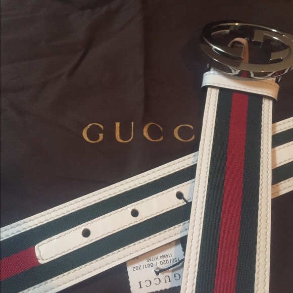 Authentic Gucci White Green and Red Belt - Picture 3 of 4