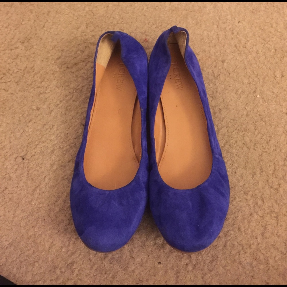 J.Crew flats blue suede...  Worn I few times