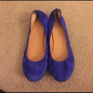 J.Crew flats blue suede...  Worn I few times
