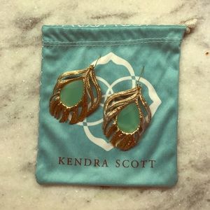 Kendra Scott Feather Earrings with Calcedony Stone