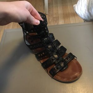 Black gladiator sandals