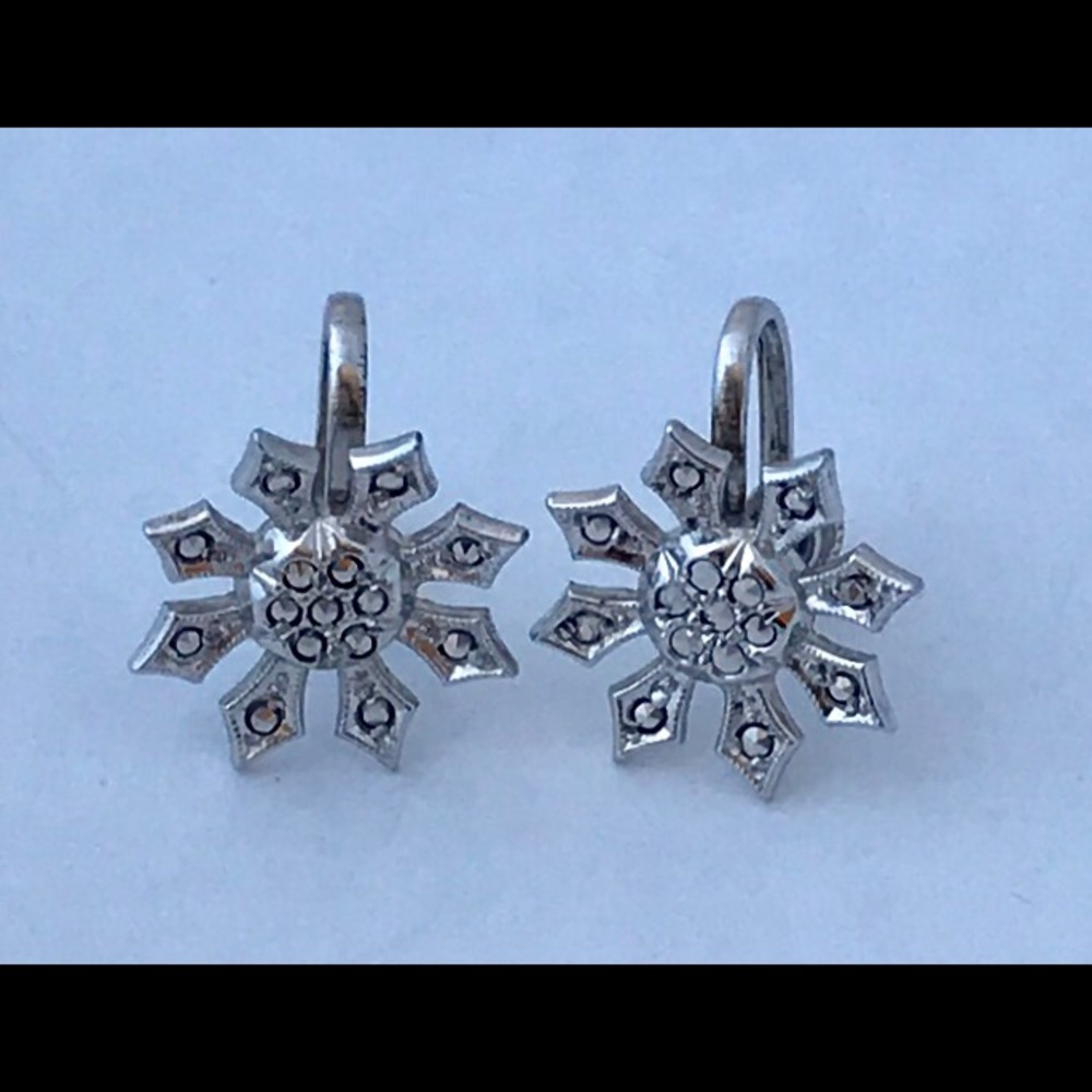 Bejeweled crystal rhinestone screw back earrings