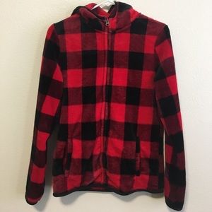 Black and Red Fuzzy Jacket