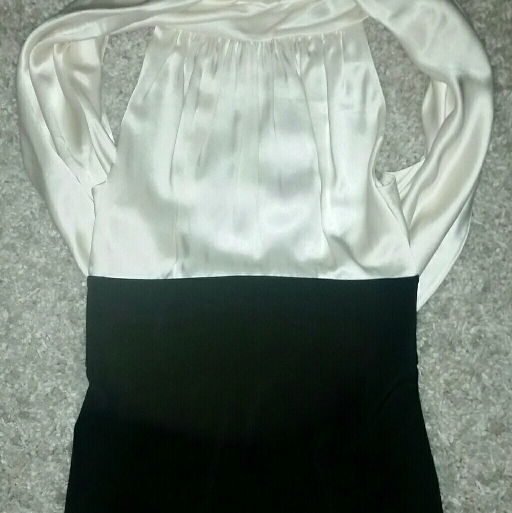 BCBG Maxazria white silk & black dress**NWT**