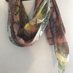 Distressed feather pattern, lightweight scarf