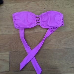 Light purple bandeau bikini top