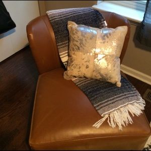 Silver animal print pillow 12x12