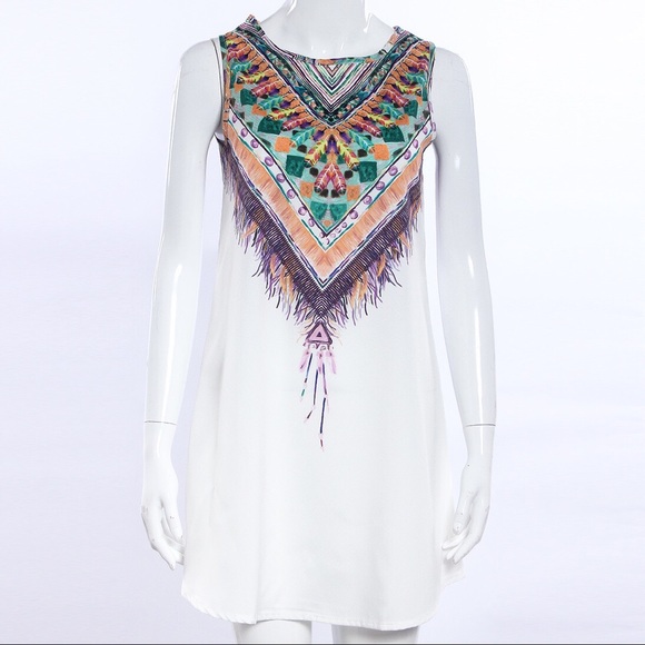 White casual mini dress DRC117 - Picture 3 of 3