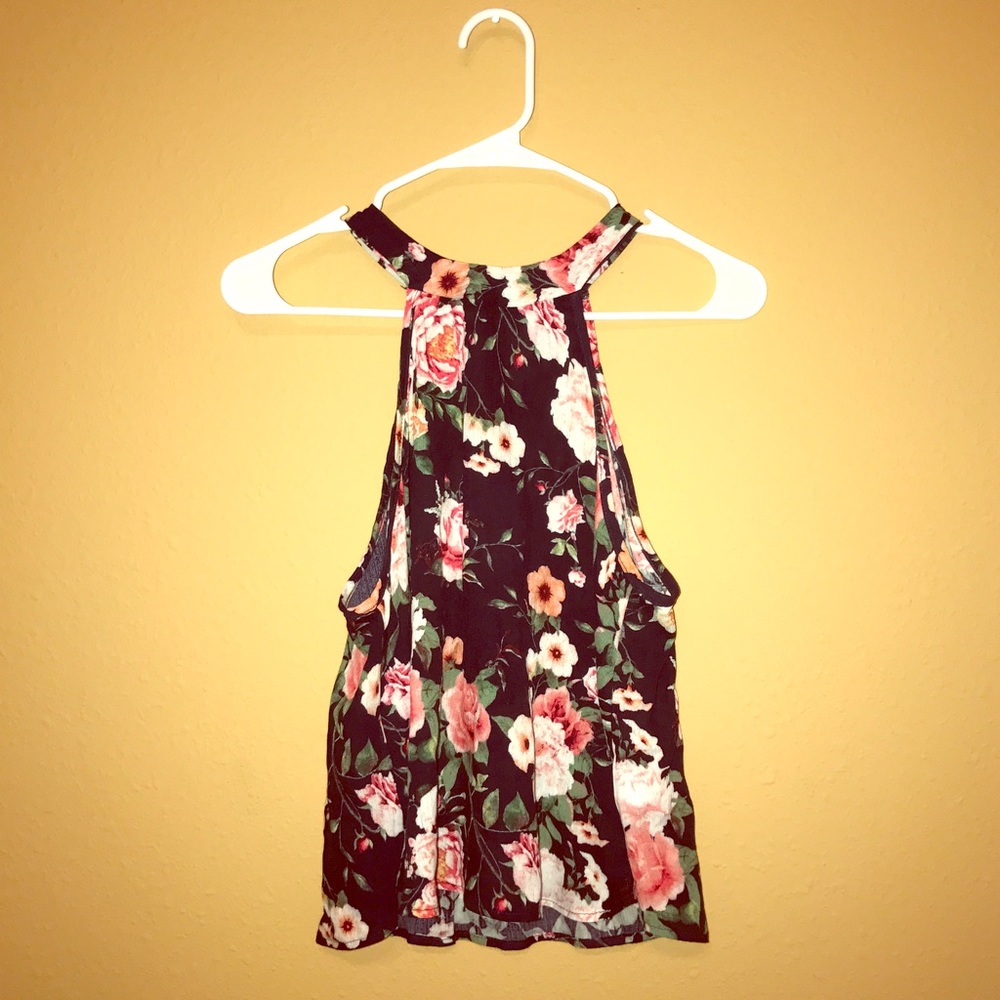 Floral, dressy, racerback, sleeveless top