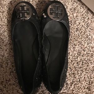 Tory Butch Black Sequin Flats