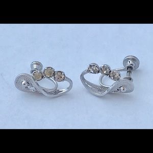 Bejeweled crystal rhinestone modernist earrings