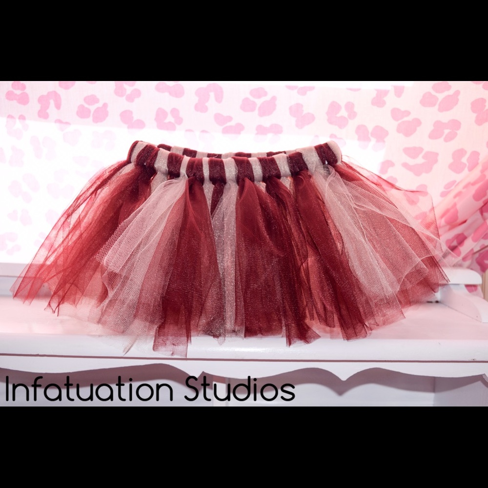 Burgundy & Tan Handmade Tutu (Made to Order)