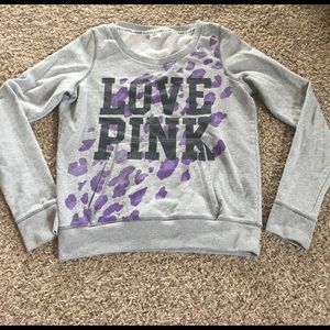 Victoria's Secret pink crew neck cheetah sweater!