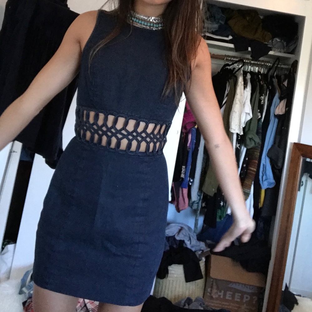 Vintage Denim Mini Festival Dress