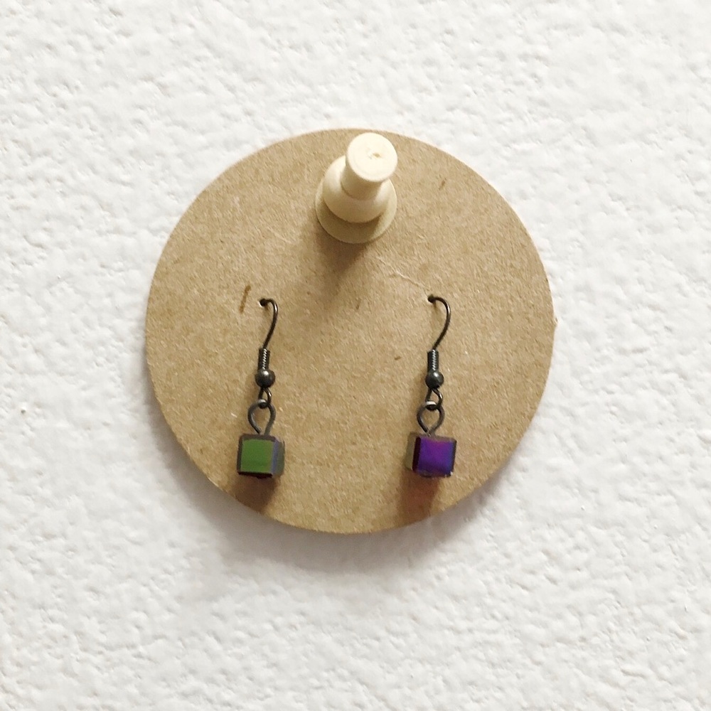 Duochrome Cube Earrings