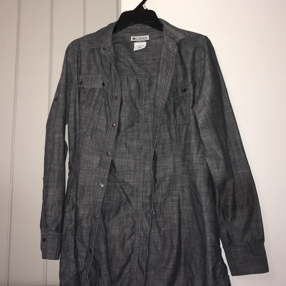 gray Columbia button up