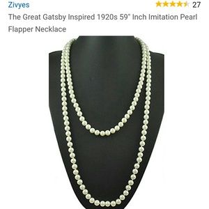 Zivyes 59" Inch imitation pearl necklace