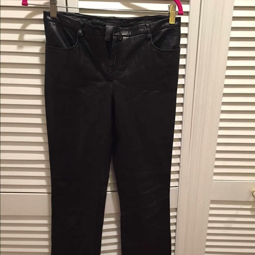 BCBG Leather black pants size 0