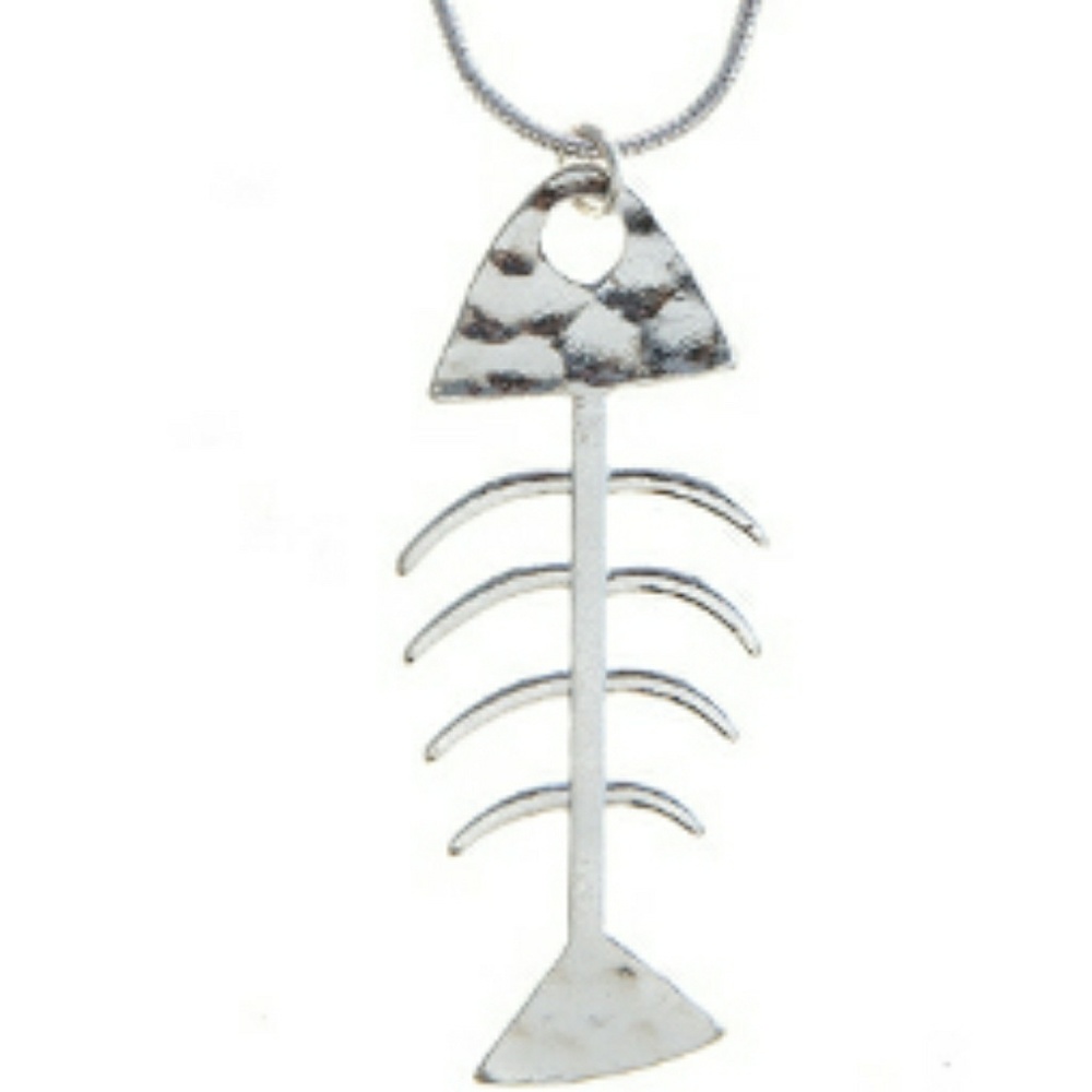 Fish skeleton necklace set