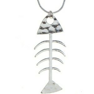 Fish skeleton necklace set