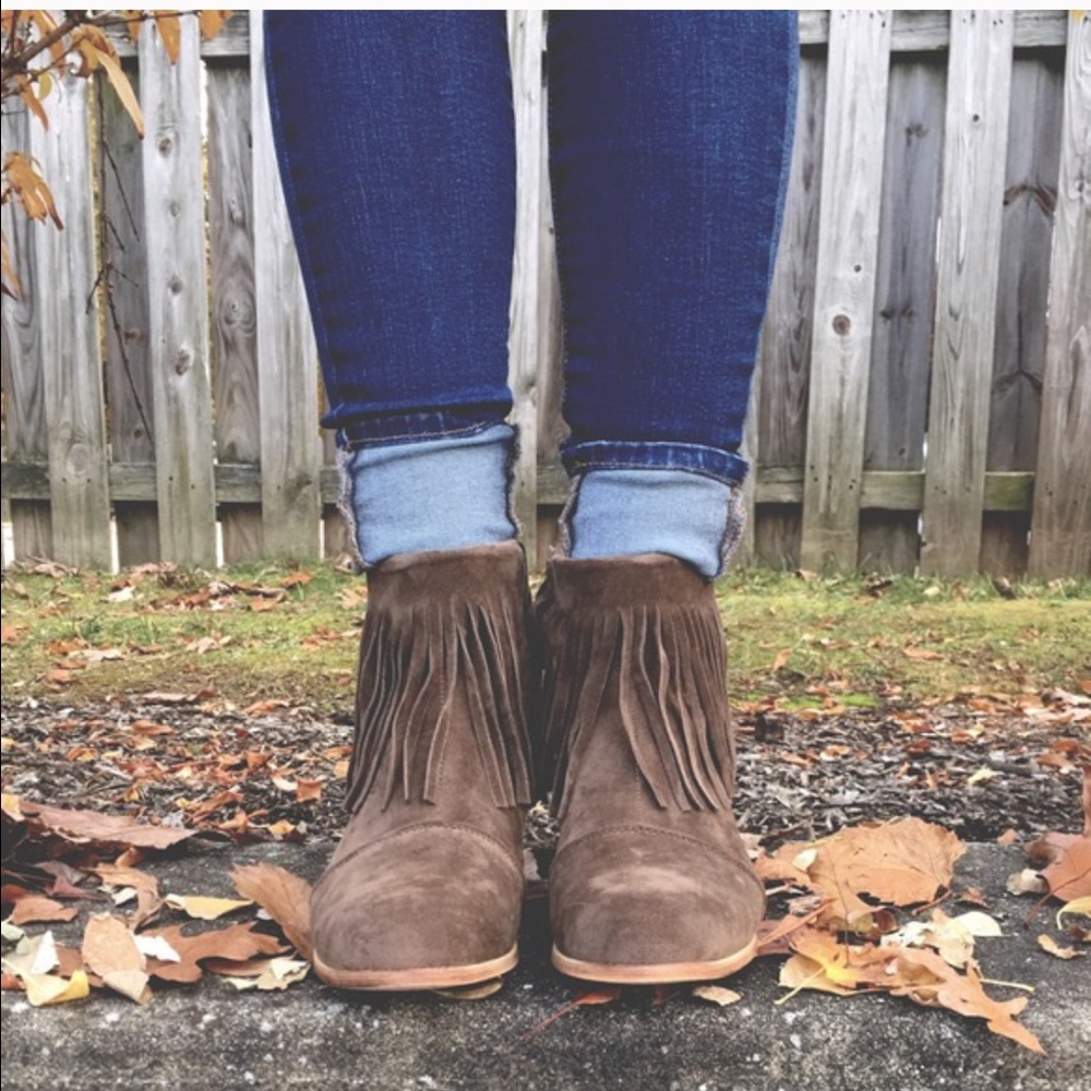 Suede Fringe Booties - Picture 3 of 3