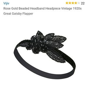 Vijiv black beaded headband headpiece