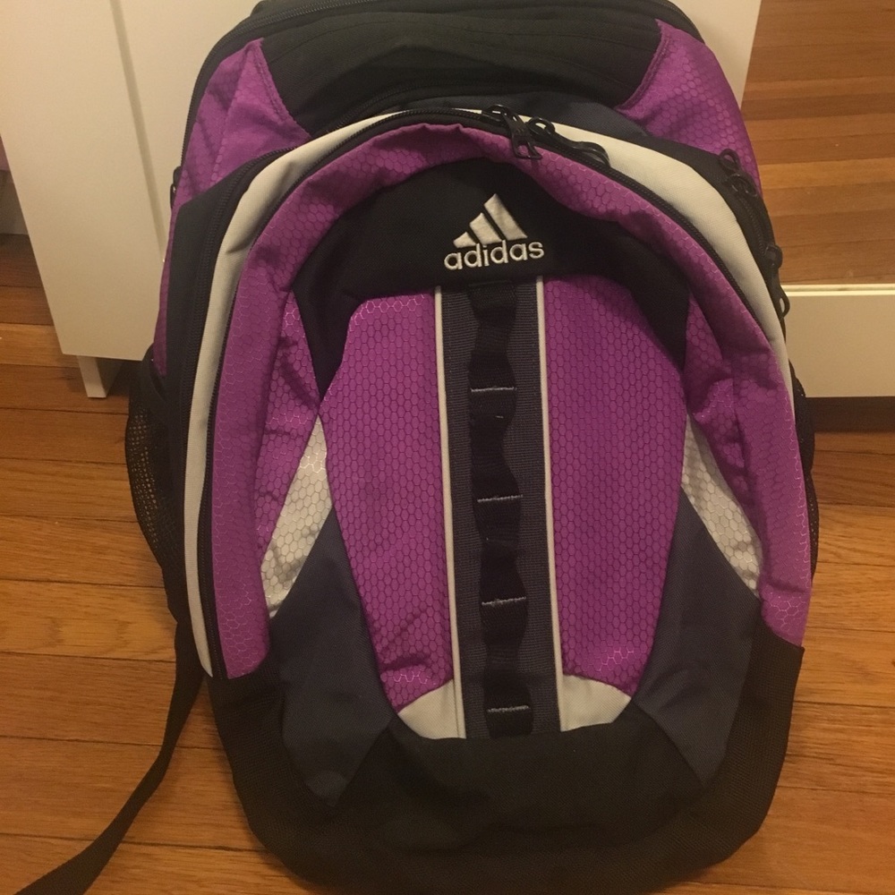 Adidas purple black backpack
