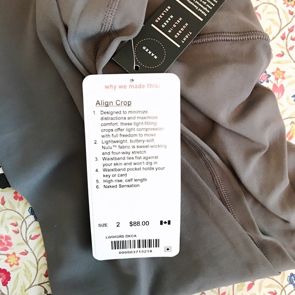 🎉new || lululemon • align crop • dark carbon - Picture 4 of 4